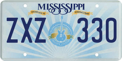 MS license plate ZXZ330