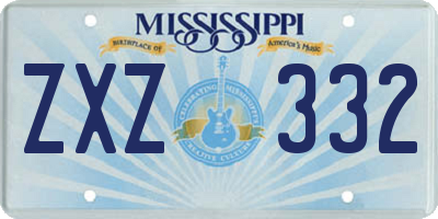 MS license plate ZXZ332
