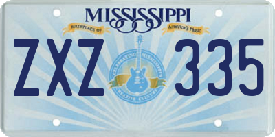 MS license plate ZXZ335