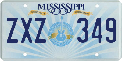 MS license plate ZXZ349