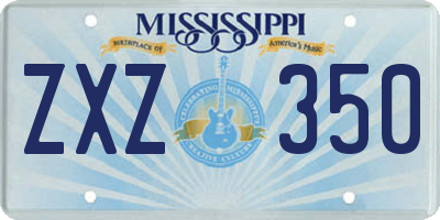 MS license plate ZXZ350