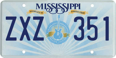 MS license plate ZXZ351