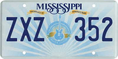 MS license plate ZXZ352