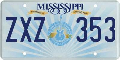 MS license plate ZXZ353