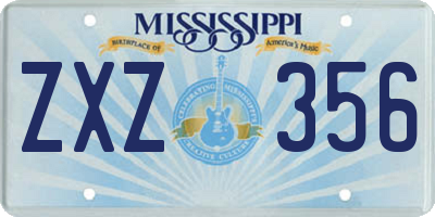 MS license plate ZXZ356