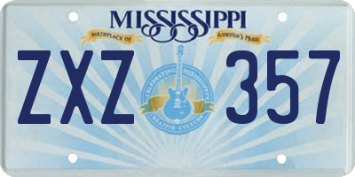 MS license plate ZXZ357