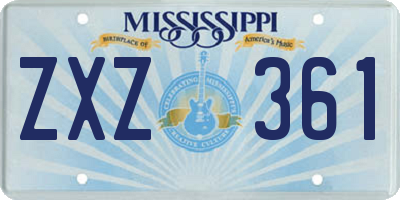 MS license plate ZXZ361