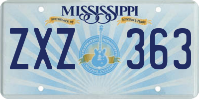 MS license plate ZXZ363