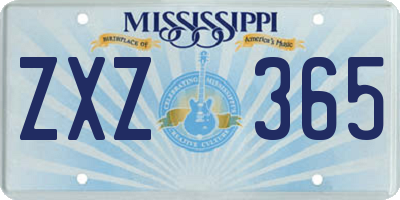 MS license plate ZXZ365