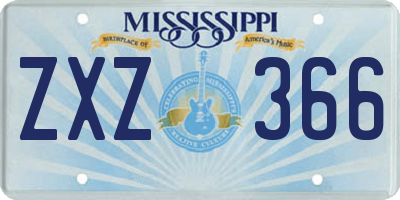 MS license plate ZXZ366