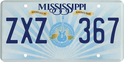 MS license plate ZXZ367