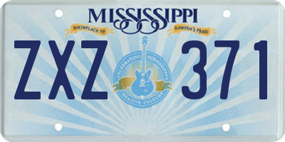 MS license plate ZXZ371