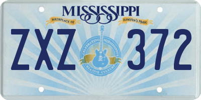 MS license plate ZXZ372