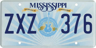 MS license plate ZXZ376