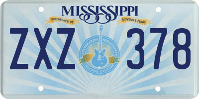MS license plate ZXZ378
