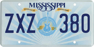 MS license plate ZXZ380
