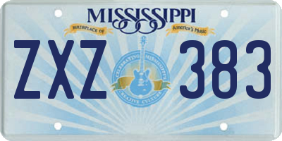 MS license plate ZXZ383