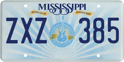 MS license plate ZXZ385