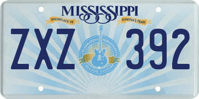 MS license plate ZXZ392