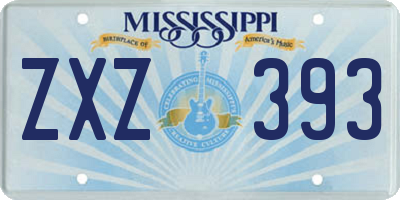 MS license plate ZXZ393