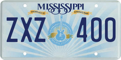MS license plate ZXZ400