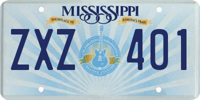 MS license plate ZXZ401