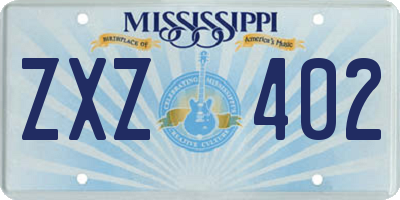 MS license plate ZXZ402