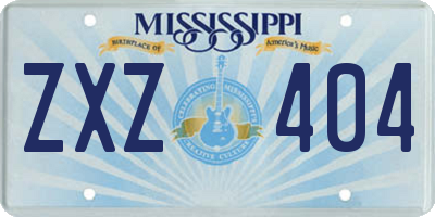 MS license plate ZXZ404