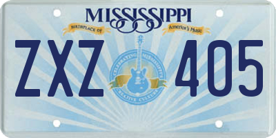 MS license plate ZXZ405