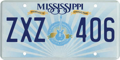 MS license plate ZXZ406