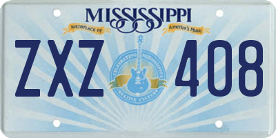 MS license plate ZXZ408