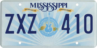 MS license plate ZXZ410
