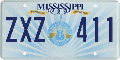 MS license plate ZXZ411