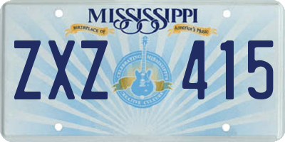 MS license plate ZXZ415