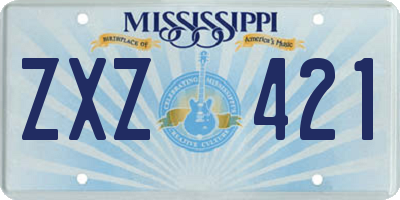 MS license plate ZXZ421