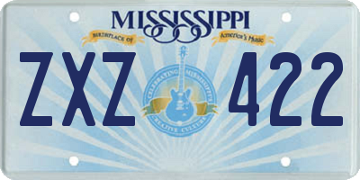 MS license plate ZXZ422