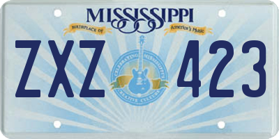 MS license plate ZXZ423