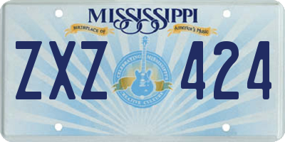 MS license plate ZXZ424