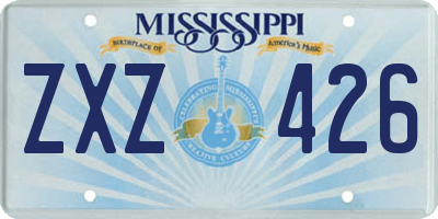 MS license plate ZXZ426