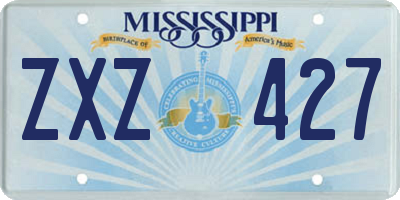MS license plate ZXZ427