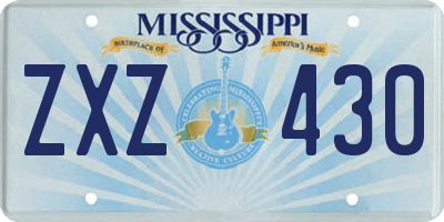 MS license plate ZXZ430