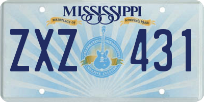 MS license plate ZXZ431