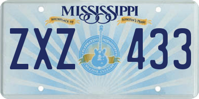 MS license plate ZXZ433