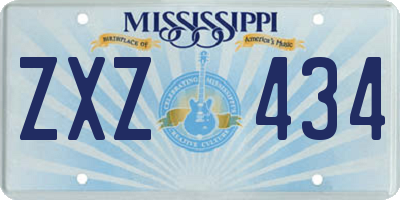 MS license plate ZXZ434
