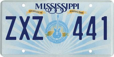 MS license plate ZXZ441