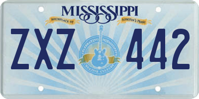MS license plate ZXZ442