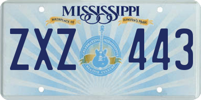 MS license plate ZXZ443