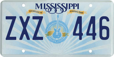 MS license plate ZXZ446