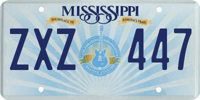 MS license plate ZXZ447