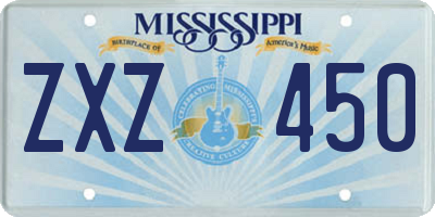 MS license plate ZXZ450
